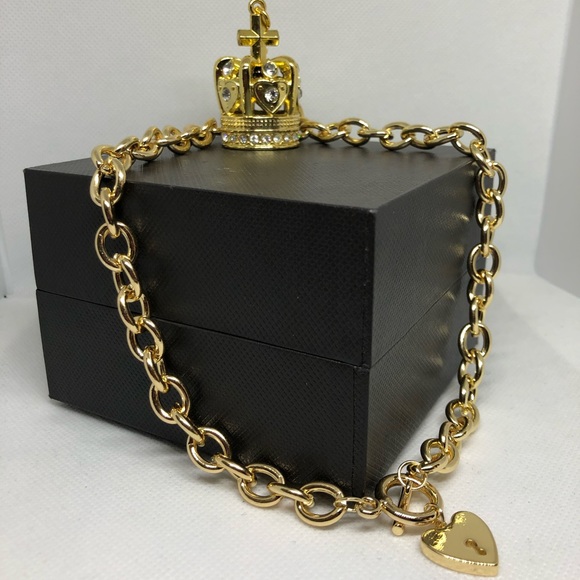 Golden necklace with heart pendant - Picture 6 of 7